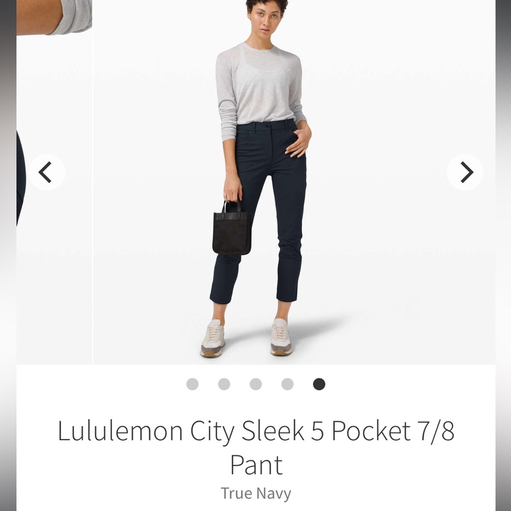 lululemon city sleek 5 pocket pant 7/8 size 4 navy
